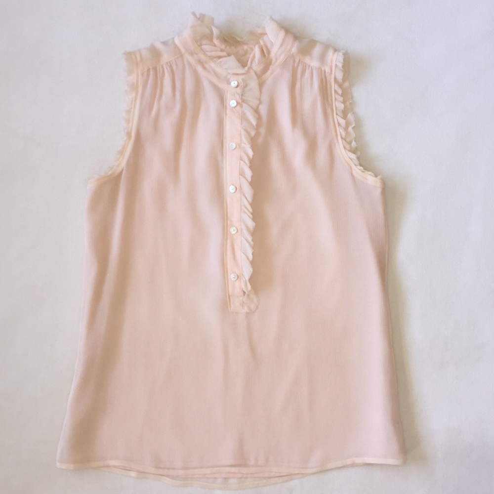 J. Crew Natasha Ruffled Silk Crepe Blouse